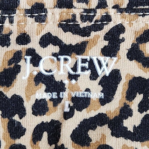 J. Crew Womens Everyday Leggings Cropped Pants Size Large Brown Black Leopard - Picture 3 of 6